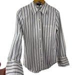 Theory Womens Slim Collar Button Up Shirt Blue Size Small Nautical I0604509 Job Photo 3