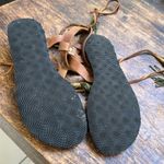 Free People Willow gladiator sandal size 6 Brown leather green tassels wrap boho Photo 13