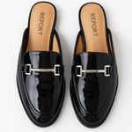 REPORT Quade Women’s Black Patent Leather Mule Loafers Size 8 Slip Photo 0