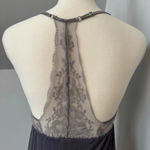 Victoria's Secret Victoria’s Secret Gray Lace and‎ Jersey Chemise Slip Dress w/ Racer Back Small Photo 4