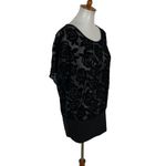 Suzy Shier  Top Large Black Short Sleeve Sheer Blouse Night Out Clubwear Sexy Photo 2