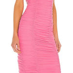 Majorelle  Tabitha pink ruched fitted midi dress Photo 0