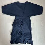 Fame and Partners  Navy Blue Mini Cocktail Dress Ruffle Layered Cotton Size Small Photo 3