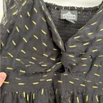 Angie  Women's Twist Front Keyhole Long Sleeve Swiss dot black Dress size small Photo 6