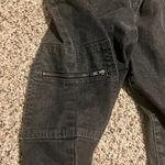 Eileen Fisher Eileen‎ Fisher Cargo Pants Zipper Pockets Black Denim Size 8 Photo 2