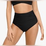 Popilush Shapewear Swimwear Bikini Bottom Tummy Control Ruched Black L NWT Size L Photo 0