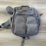 Amazon  Gray‎ Extra Large Diaper Bag Backpack Charging Station Paci Pouch Photo 0