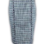 J.Crew Cotton Navy/White Tweed Pencil Skirt Size 0 Photo 0
