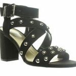 Sam Edelman  Shoes size 6 Ophelia Black Studded Chunky Heels Velour/Felt W BOX Photo 1