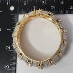 Hinge / Clamper Bracelet Gold with Silver Shimmer and Crystals New Photo 4