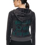 Juicy Couture Vintage Juicy Couture Velour Hoodie Medium Grey House of Juicy Graphic Y2K Photo 0
