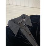 Liz Claiborne  Womens Black Velvet Long Sleeve Button Up Shirt Size L Photo 5