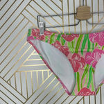 Lilly Pulitzer Surfs Up Bikini Bottom Hibiscus Floral Print Pink Green Size M Photo 5