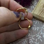 14k Gold Sterling Silver CZ Open Circle Ring Set Size 7 Gold Photo 3