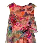 QinPei.Er Silk Sleeveless Boho Floral Print Tiered Dress size XL NWT Multicolor Orange Photo 6