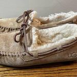 UGG  Tan Moccasin Slippers with Plush Lining Photo 0