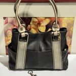 Tignanello Genuine Leather/PVC Hand/Shoulder Bag Purse Black/Beige Photo 0