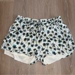 Miami White Flowy Shorts with Palm Trees - Size Medium Photo 0