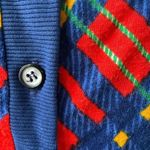 Vintage 70s Cropped Button Front Plaid Vneck Top XS Red Photo 4