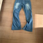 Floral Embroidered Wide Leg Jeans sz small Blue Photo 6