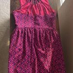 Buttons Tribal print dress, hot pink & navy, fit & flare Photo 6
