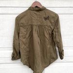 Anthropologie  Holding Horses Womens Shirt Green Y2k Buttefly Embroidered 4 Photo 4