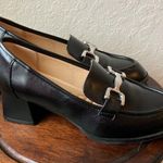 Adrienne Vittadini : Black patent leather heeled penny loafers- size 8.5 Photo 4