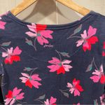 Cute Joules navy pink floral solid quality cotton top Size 4 Photo 8