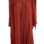 Miss Me Smocked Off the shoulder split sleeve arrow print red orange tunic shirt dress Photo 1