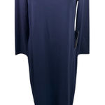 Chico's Kings Navy Shirttail Hem Midi Dress Small 4/6 Long Sleeve New Classic Photo 0