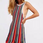 Free People  Womens Dress Sz‎ S Rainbow Dragon Metallic Striped Mini Sweater Photo 0