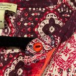 Lucky Brand Pink Purple Henley Popover Paisley Flowy Boho Peasant Top Size S Photo 4