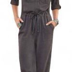 Sundance Gray Lyocell Utility Jumpsuit M Roll Tab Sleeve Drawstring Waist Casual Size M Photo 0