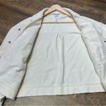 Aerie Fleece Cropped Shacket Vanilla Ivory Women’s Large Oversized Snap Button Photo 2