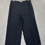 Habitat  Clothes To Live In Pull On Wide Leg Pants Black Linen Lagenlook W Medium Photo 0