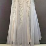 XScape White Gray Pearl Embellished Mermaid Dress Gown Photo 6