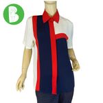 VINTAGE 1980'S SHI RED WHITE & BLUE BOWLER STYLE BUTTON DOWN TOP (8) Photo 1