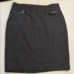 Joe B  Charcoal Pencil Skirt with Silver Zippers Photo 7