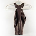 Alo Yoga Alo Ribbed Mesmerize Bra Tank Top Keyhole Espresso Brown XS Photo 3