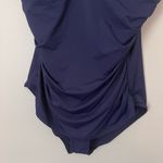 Tommy Bahama Pearl Over the Shoulder V-Neck One Piece Swimsuit Navy Blue 14 Photo 2