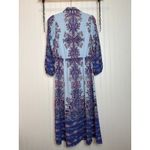 Loft NWOT  Blue Paisley Midi Fluid Woven Fluttery Flounce Skirt Shirtdress Sz S Photo 5