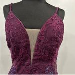 La Femme 28355 Illusion Dark Berry Mermaid Lace Prom Dress Size 10 NWOT Photo 10