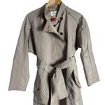 CELINE Beige Silk Stitched Belted Trench Coat Women’s Size M Photo 1
