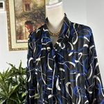 CHAPS Women’s Long Bell Sleeve Top Size M See-through Pleated Multicolor Photo 1