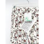 Ganni Floral-Print Crepe De Chine Straight-Leg Pants 32 NWT Photo 5