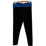 PINK - Victoria's Secret Victoria's Secret Pink Rollover Blue and Black Polka Dot Yoga Pants Size Medium Photo 1