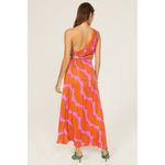 Farm Rio  Copacabana Orange Printed One Shoulder Cut Out Maxi Dress Size Large Photo 2