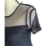 H&M Stunning black dress, Polka dot mesh overlay, beautiful lace hem, fully lined, sheer shoulders, sleeves and neckline, excellent condition Photo 2