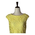 Ralph Lauren Lauren  Dress Women 12 Yellow Floral Lace Cap Sleeve Sheath Preppy Photo 3