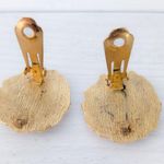 Vintage Clip On Earrings Large Sunflower Earrings Statement Flower Gold Photo 3